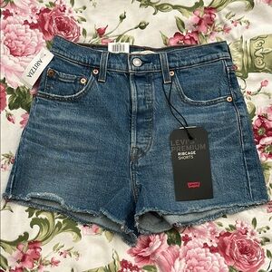 Levi's Premium High-Rise Blue Denim Shorts